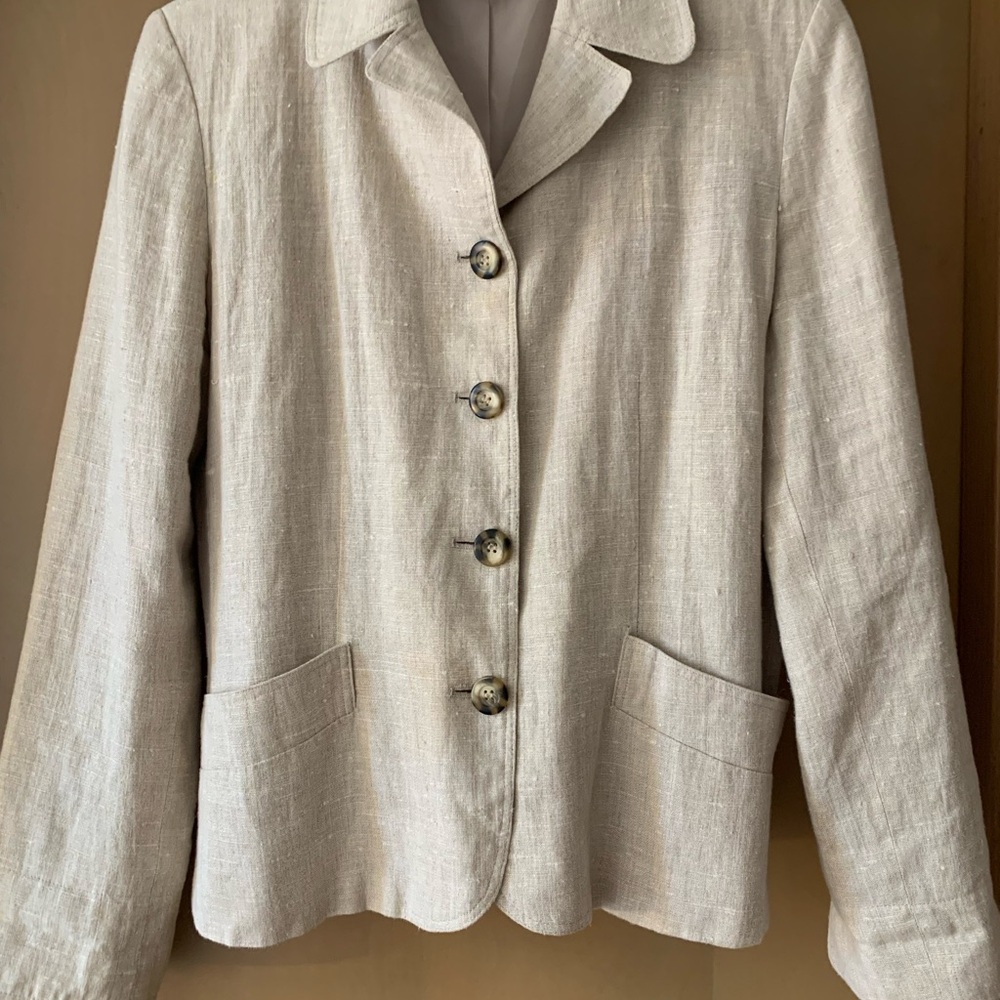 Harve Benard Light Tan Linen Blazer